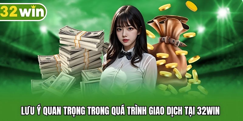 Lưu ý quan trọng trong quá trình thực hiện giao dịch tại 32WIN