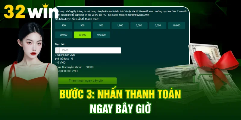 Bước 3 nhấn thanh toán ngay bây giờ